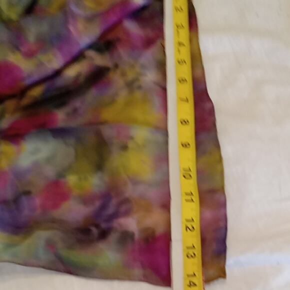 NWT Ellyn Ahmer Hand painted Silk Multicolor Abstract Scarf. Versatile, Dressy - Picture 6 of 6